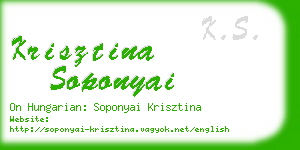 krisztina soponyai business card